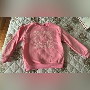 Pink Smiley Face crew neck Sweatshirt girls size M